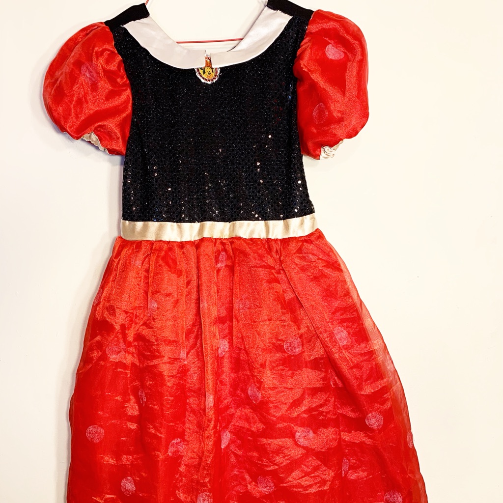 Girls 7/8 Disney’s Minnie Mouse Dress Up Dress Red White Costume Halloween